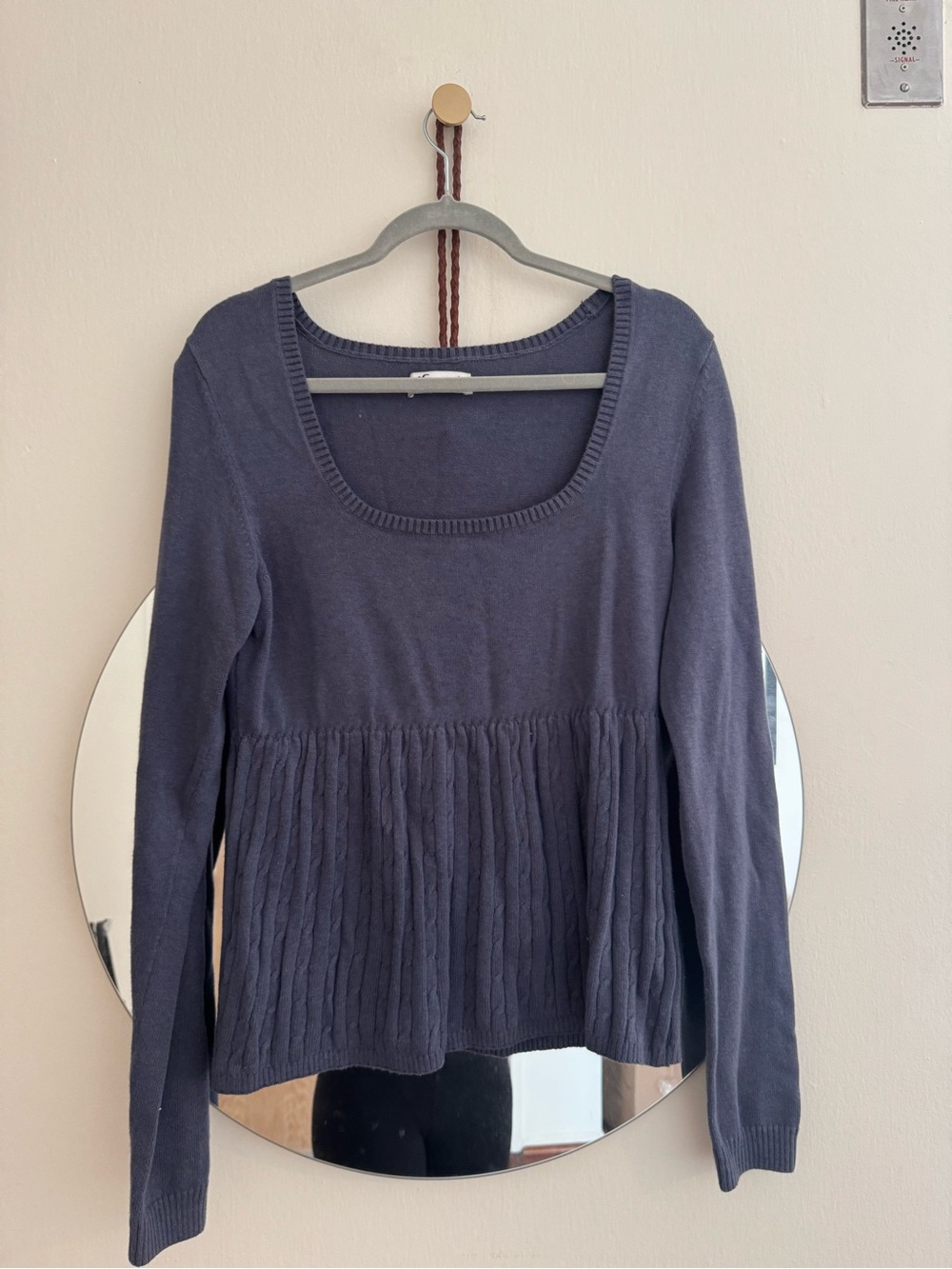 Two (white &blue) Hollister Y2K-style babydoll long-sleeve sweater top - Picture 3 of 3